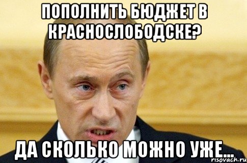 пополнить бюджет в краснослободске? да сколько можно уже..., Мем путин