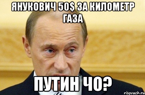 Янукович 50$ за километр газа Путин чо?, Мем путин