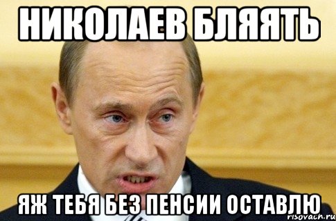 Николаев бляять Яж тебя без пенсии оставлю, Мем путин