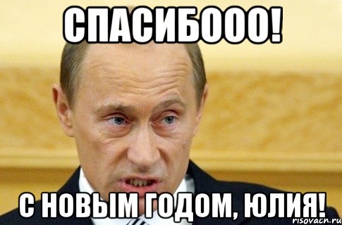 Спасибооо! с новым годом, юлия!, Мем путин