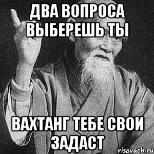 два вопроса выберешь ты Вахтанг тебе свои задаст, Мем Монах-мудрец (сэнсей)