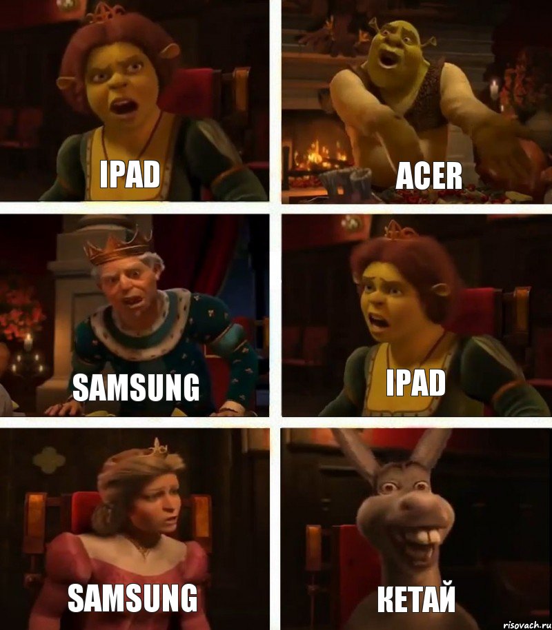 ipad samsung samsung acer ipad кетай, Комикс  Шрек Фиона Гарольд Осел