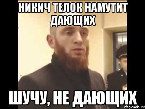 Никич телок намутит дающих Шучу, не дающих, Мем Шучу