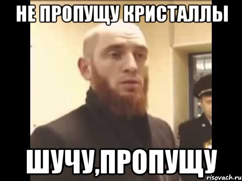 не пропущу кристаллы шучу,пропущу, Мем Шучу