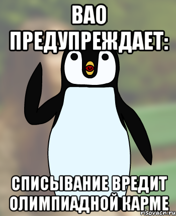 вао предупреждает: списывание вредит олимпиадной карме, Мем Типичный олимпиадник