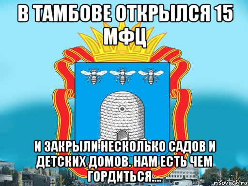 В Тамбове открылся 15 МФЦ И закрыли несколько садов и детских домов. Нам есть чем гордиться...., Мем Типичный Тамбов