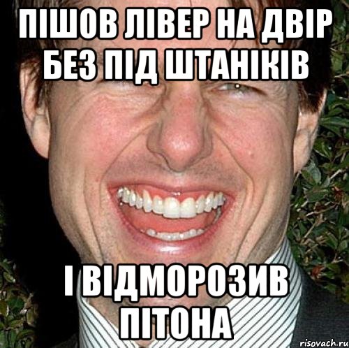 пішов лівер на двір без під штаніків і відморозив пітона, Мем Том Круз