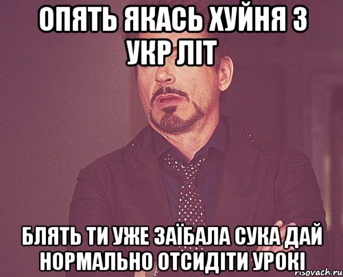 Опять якась хуйня з Укр літ БЛять ти уже заїбала сука дай нормально отсидіти урокі, Мем твое выражение лица