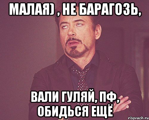 малая) , не барагозь, вали гуляй, пф, обидься ещё, Мем твое выражение лица