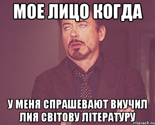 МОЕ ЛИЦО КОГДА У МЕНЯ СПРАШЕВАЮТ ВИУЧИЛ ЛИЯ СВІТОВУ ЛІТЕРАТУРУ, Мем твое выражение лица