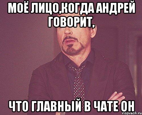 Моё лицо,когда Андрей говорит, что главный в чате он, Мем твое выражение лица