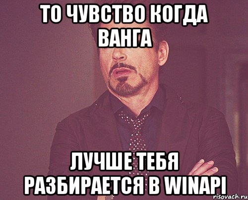 ТО ЧУВСТВО КОГДА ВАНГА ЛУЧШЕ ТЕБЯ РАЗБИРАЕТСЯ В WINAPI, Мем твое выражение лица