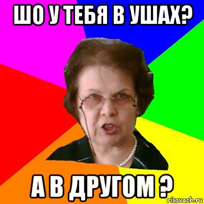 Шо у тебя в ушах? А в другом ?, Мем Типичная училка