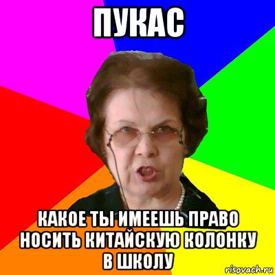 пукас какое ты имеешь право носить китайскую колонку в школу, Мем Типичная училка