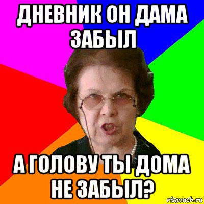 Дневник он дама забыл а голову ты дома не забыл?, Мем Типичная училка