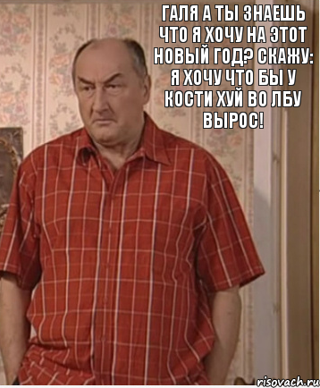 Галя а ты знаешь что я хочу на этот новый год? Скажу: Я хочу что бы у Кости хуй во лбу вырос!, Комикс Николай Петрович Воронин