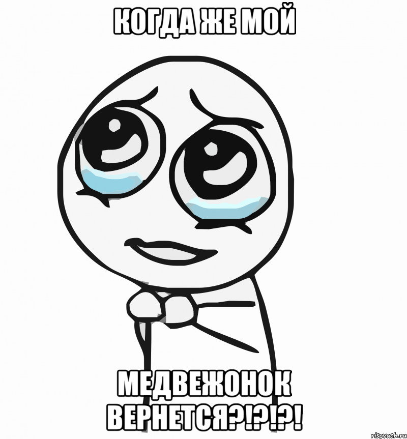 Когда же мой Медвежонок вернется?!?!?!, Мем  ну пожалуйста (please)