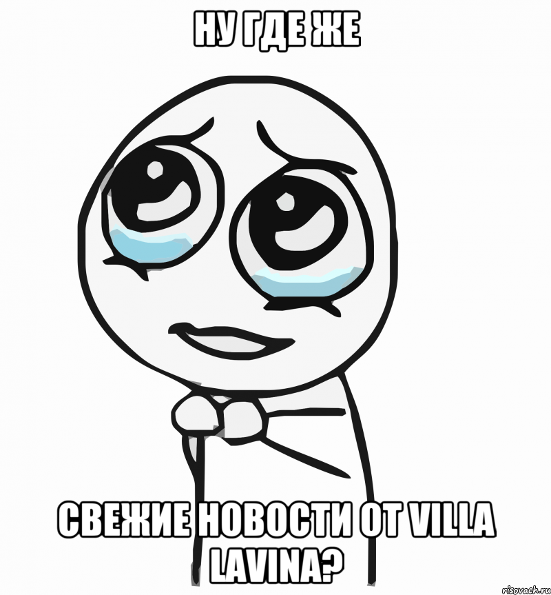 ну где же свежие новости от Villa Lavina?, Мем  ну пожалуйста (please)