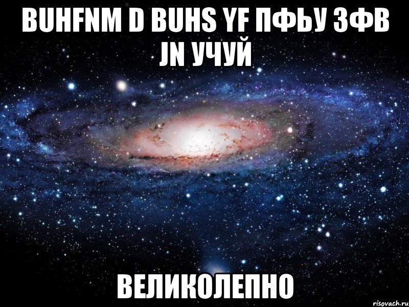 buhfnm d buhs yf пфьу зфв jn учуй великолепно, Мем Вселенная