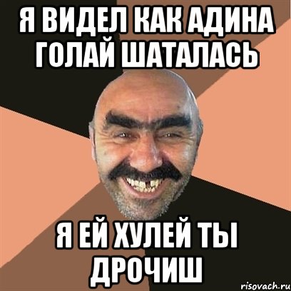 Я видел как Адина голай шаталась Я ей хулей ты дрочиш, Мем Я твой дом труба шатал