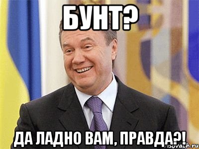 Бунт? Да ладно вам, правда?!, Мем Янукович