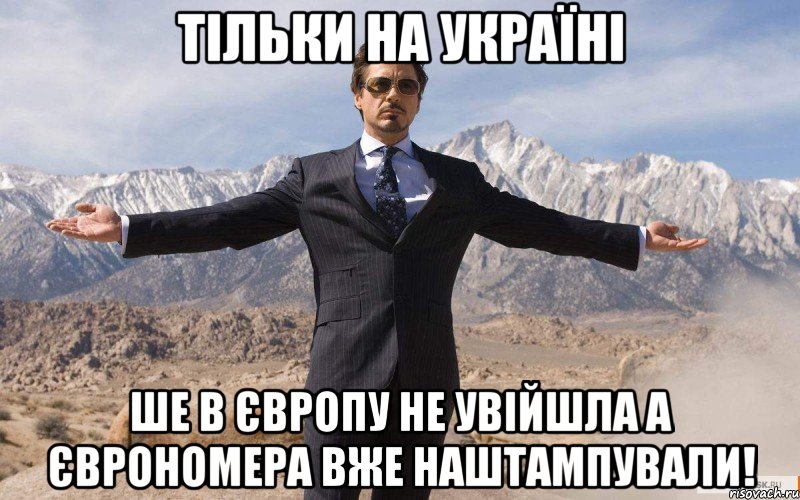 Тільки на Україні Ше в Європу не увійшла а єврономера вже наштампували!, Мем железный человек