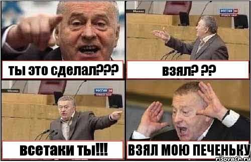 ты это сделал??? взял? ?? всетаки ты!!! ВЗЯЛ МОЮ ПЕЧЕНЬКУ, Комикс жиреновский