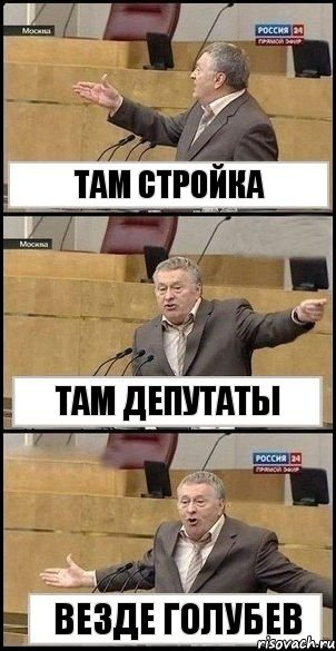 там стройка там депутаты везде Голубев, Комикс Жириновский разводит руками 3