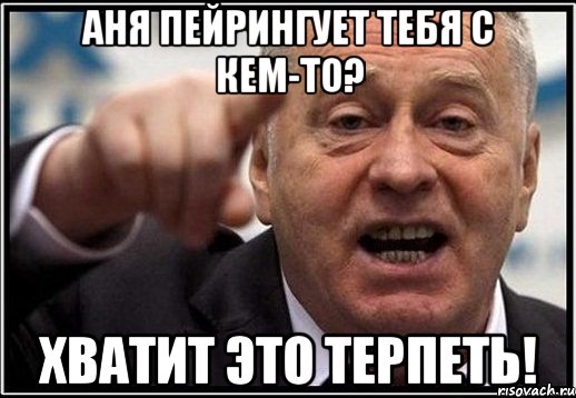 Аня пейрингует тебя с кем-то? Хватит это терпеть!, Мем жириновский ты