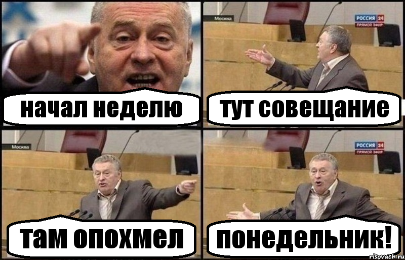 начал неделю тут совещание там опохмел понедельник!, Комикс Жириновский