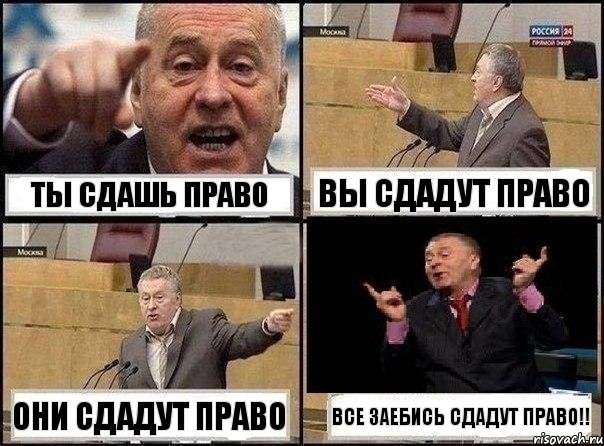 Ты сдашь право Вы сдадут право Они сдадут право Все заебись сдадут право!!, Комикс Жириновский клоуничает