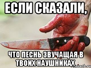 ЕСЛИ СКАЗАЛИ, ЧТО ПЕСНЬ ЗВУЧАЩАЯ В ТВОИХ НАУШНИКАХ