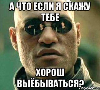 А что если я скажу тебе Хорош выёбываться?, Мем  а что если я скажу тебе