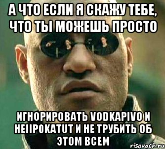 а что если я скажу тебе, что ты можешь просто игнорировать VodkaPivo и HeIIp0KaTuT и не трубить об этом всем, Мем  а что если я скажу тебе