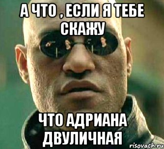 а что , если я тебе скажу что адриана двуличная, Мем  а что если я скажу тебе