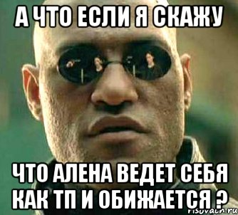 А что если я скажу Что Алена ведет себя как тп и обижается ?, Мем  а что если я скажу тебе