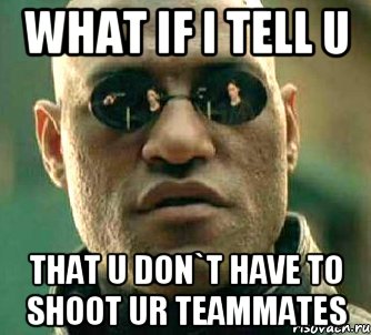 WHAT IF I TELL U THAT U DON`T HAVE TO SHOOT UR TEAMMATES, Мем  а что если я скажу тебе