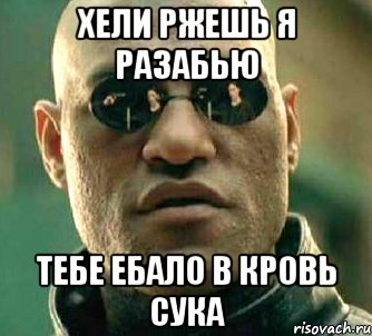 Хели ржешь я разабью Тебе ебало в кровь сука, Мем  а что если я скажу тебе