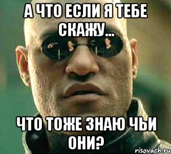 А что если я тебе скажу... что тоже знаю чьи они?, Мем  а что если я скажу тебе