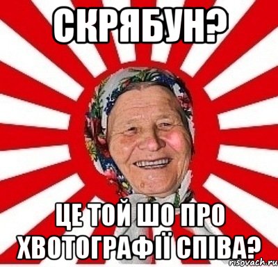 скрябун? це той шо про хвотографії співа?, Мем  бабуля