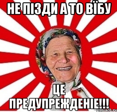 НЕ пізди а то вїбу це предупрежденіе!!!, Мем  бабуля