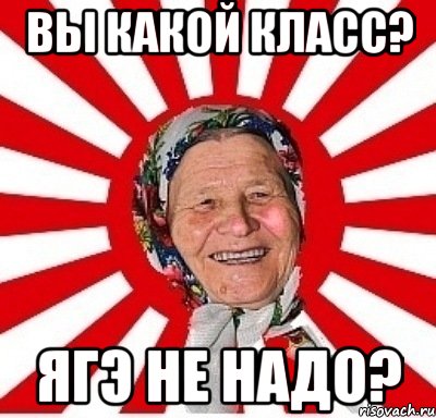 Вы какой класс? ЯГЭ не надо?, Мем  бабуля