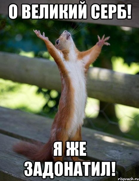 О ВЕЛИКИЙ СЕРБ! Я ЖЕ ЗАДОНАТИЛ!