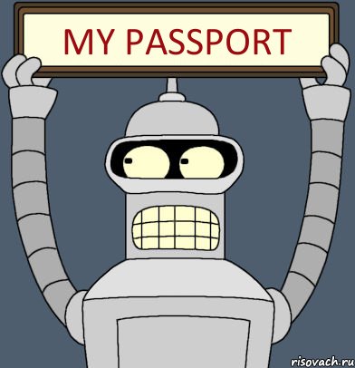 My passport, Комикс Бендер с плакатом
