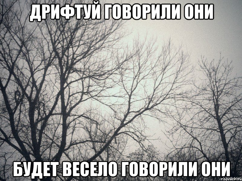 Дрифтуй говорили они Будет весело говорили они, Мем  будет весело говорили они