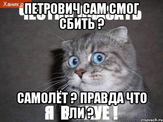 Петрович сам смог сбить ? Самолёт ? Правда что ли ?