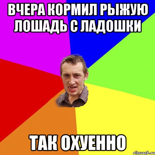 Вчера кормил рыжую лошадь с ладошки Так охуенно, Мем Чоткий паца