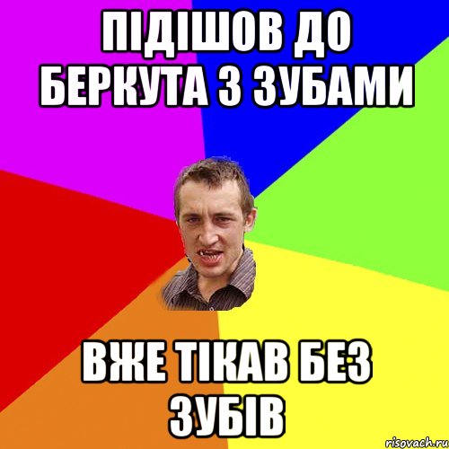 Підішов до беркута з зубами Вже тікав без зубів, Мем Чоткий паца