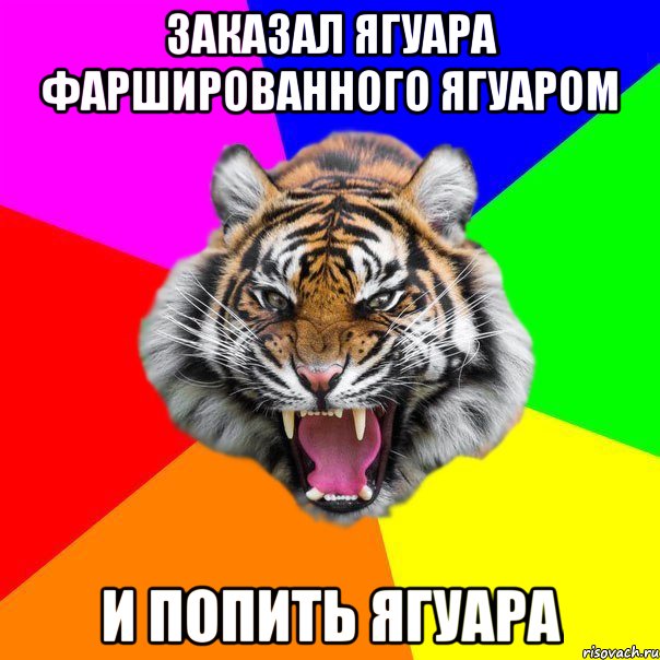 Заказал ягуара фаршированного ягуаром и попить ягуара, Мем  ДЕРЗКИЙ ТИГР