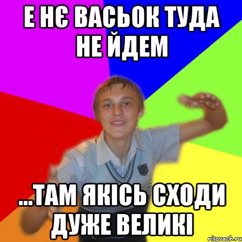 е нє васьок туда не йдем ...там якісь сходи дуже великі, Мем дк